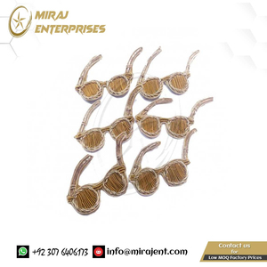 Badges en tissu brodé personnalisés en gros Belles lunettes Applique Patch Coudre-Sur Bullion Accessoires perlés - Product Image 2