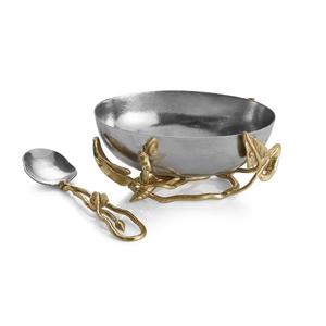 Venta caliente vajilla fruteros plata y oro acabado redondo cuencos para servir uso multiusos ensaladeras disponibles en la India - Product Image 1