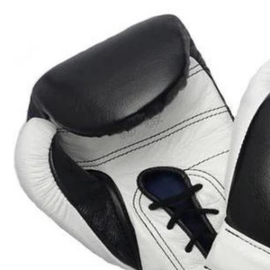 Gants de boxe à lacets Winning, noir et blanc, cuir véritable de qualité supérieure, gants de boxe professionnels pour l'entraînement et les combats, 8oz 10oz 12oz - Product Image 5
