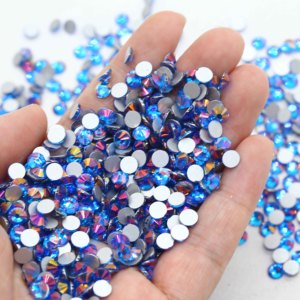 Whatstone fábrica al por mayor <span class=keywords><strong>Mirage</strong></span> Topaz Color SS16 SS20 cristal AB sin Hotfix parte posterior plana diamantes de imitación de cristal <span class=keywords><strong>para</strong></span> vestido de novia - Product Image 2