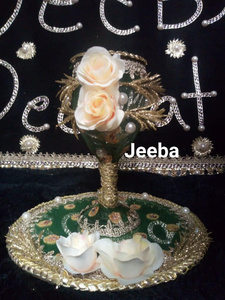 แก้วตกแต่งทำมือสำหรับตกแต่งในงานแฮนด์เมดพร้อมชามต้าหลี่ปุนจาบิสไตล์งานแต่งงานจานเมเทนดี้ - Product Image 4