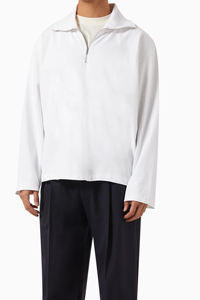 Poliéster/algodón media cremallera punto sólido para Polos hombres de gran tamaño cuello vuelto manga larga transpirable antiarrugas secado rápido - Product Image 6