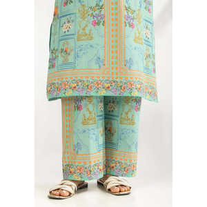 ชุดเซ็ตผ้าแคมบริคพิมพ์ลาย IPST-77132 ผ้าเครปลำลอง ชุด 2 ชิ้น กางเกงขาสั้น สำหรับฤดูใบไม้ผลิ/ฤดูร้อน ไซส์ XS - Product Image 4