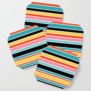 S/4 High Quality Handmade <b>Wood</b> Enamel Printed Coasters Creative Table Decor Coffee Drink Cup Pallet Housewarming Gift Mats Pads - Product Image 2