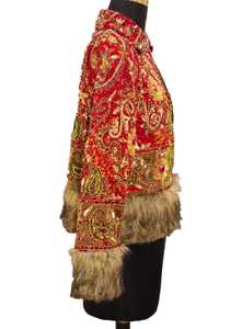 เสื้อแจ็คเก็ตสไตล์วินเทจ ขนเฟอร์สวยงาม สำหรับผู้หญิง ใส่ในฤดูหนาว ดูดีมีระดับ ตกแต่งด้วยกระดุมทอและผ้าฝ้าย - Product Image 2