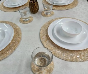 Manteles Individuales de Cuentas de Vidrio Ecológicos de Lujo Modernos Hechos a Mano, Decoración para Mesa de Comedor, Bodas, Navidad, Reuniones Familiares y Fiestas - Product Image 1