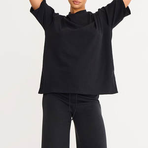 Nouveau T-shirt oversize pour femmes, été, 100% coton biologique, respirant, décontracté, épaules tombantes, personnalisable - Product Image 1