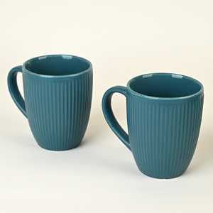 ชุดแก้วกาแฟเซรามิกสีเทอร์ควอยซ์ ลายเพ้นท์มือ ใช้กับเครื่องล้างจานและไมโครเวฟได้ พร้อมช้อน - Product Image 3