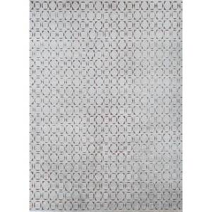 Azalea Hand Knotted <b>Wool</b> & Silk Rug Geometric & Abstract Pattern for Home & Hallway Rectangle-Model Aiws-3006 for Teen Room - Product Image 1
