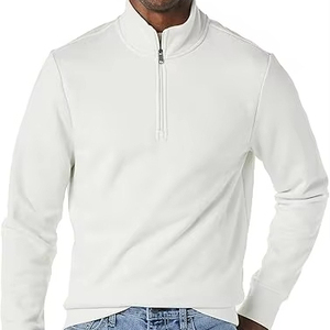 Nueva sudadera con cremallera de cuarto de cuello levantado de otoño e invierno para hombre, sudadera informal con media cremallera de Color sólido - Product Image 1