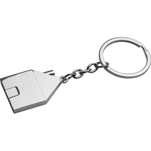 Porte-clés et mousquetons promotionnels personnalisés GILBERT, gadgets en forme de petite maison avec accessoire porte-clés - Product Image 1