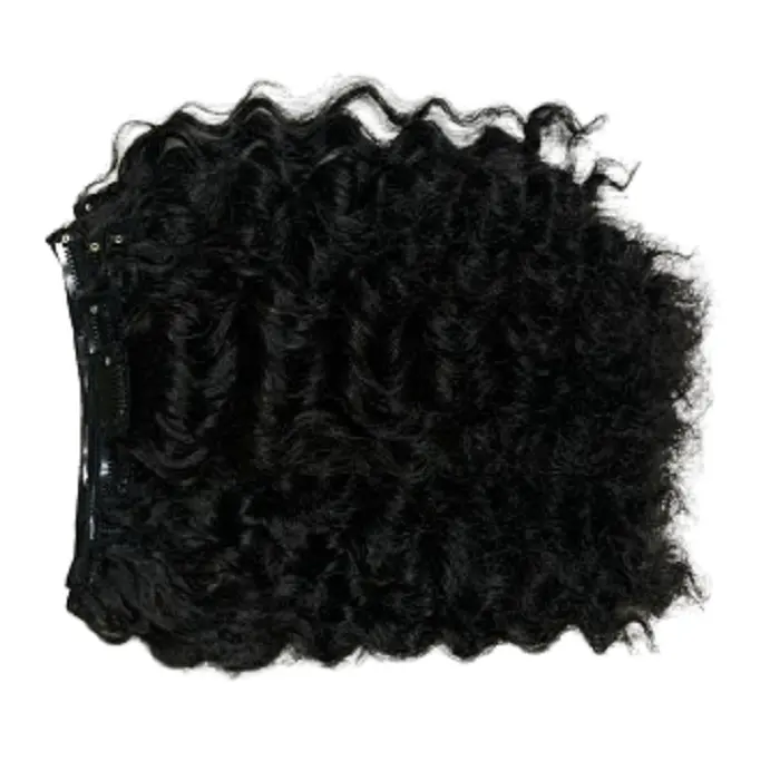 Großhandel Invisible Kinky Curly Hair Extensions keine Läuse oder Nissen Schwester Schlösser Erweiterung Echthaar Clip in einem Spender