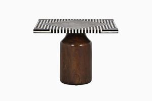 โต๊ะยืนเคลือบสีดำทันสมัยสไตล์อุตสาหกรรมเหล็กทำด้วยมือโลหะเหล็กเฟอร์นิเจอร์เน้นข้างมุมโต๊ะกาแฟ - Product Image 4