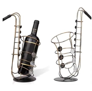 ชั้นวางขวดไวน์ทำจากโลหะสำหรับตกแต่งห้องรับประทานอาหารที่วางไวน์ผลิตในอินเดีย - Product Image 1