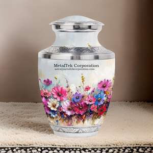 Urna Funeraria Decorativa con Flores Coloridas, Estilo Adulto, Precio al por Mayor, para Guardar Cenizas Cremadas, Urnas de Cremación, Jarra para Cenizas Humanas - Product Image 3