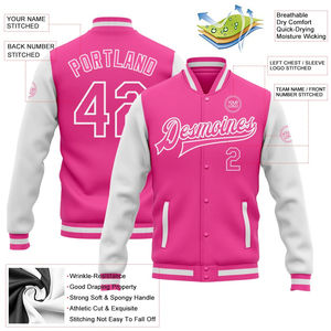Chaqueta Universitaria Personalizada para Hombre, de Lana, con Mangas de Cuero, Parches Bordados, Estilo Letterman, de Béisbol, Manga Larga - Product Image 6
