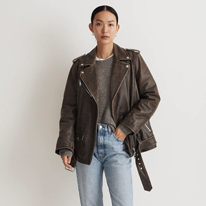 Chaqueta de Cuero de Alta Calidad para Mujer, Chaquetas de Cuero para Mujer de Talla Grande, Chaqueta de Cuero Personalizada al por Mayor - Product Image 1