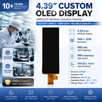 Layar AMOLED Ultra Lebar Tipe Bar MIPI 4,39 Inci 568*1210 Pabrikan Cinematic untuk Dasbor Pintar Digital Signage SD5207 HMI