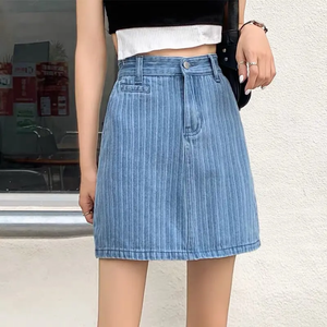 Latest Design Women Cotton Denim <b>Skirt</b> Streetwear Winter High Waist Elegant Fashion High Quality Diamonds Lace Belt Washed - Product Image 5