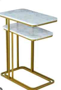 Table basse personnalisée en marbre blanc pour bureau à domicile avec application pour hôtel Fabriqué en Inde - Product Image 2