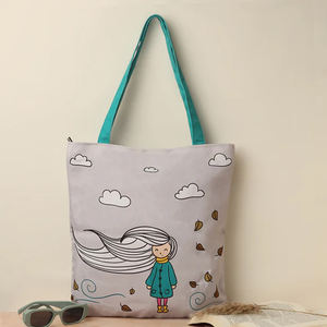 Sac fourre-tout en toile de coton pur 100% de taille personnalisée de nouveau style écologique avec impression personnalisée - Product Image 1