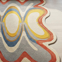 Tapis en laine uni personnalisé, moderne, abstrait, tufté à la main, antidérapant, à poils longs, pour salon, chambre, intérieur, maison, pique-nique, ensembles de décoration