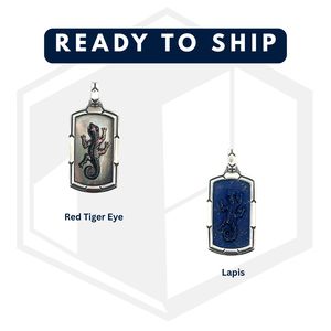 Colgante de Lagarto en Plata de Ley 925 |   Ojo de Tigre Rojo Natural |   Joyería Fina Personalizada para Hombre OEM |   Cantidad mínima de pedido: 1 pieza - Product Image 4