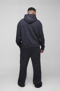 Ensemble de survêtement sérigraphié de qualité supérieure 100% coton 400 GSM, pantalon évasé surdimensionné et sweat à capuche zippé, survêtement d'hiver pour homme - Product Image 2