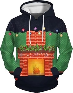 Sudadera con Capucha Navideña para Hombre, Diseño Nuevo, Cómoda y Moderna, 100% Poliéster, con Logotipo Personalizado, MOQ Bajo - Product Image 5