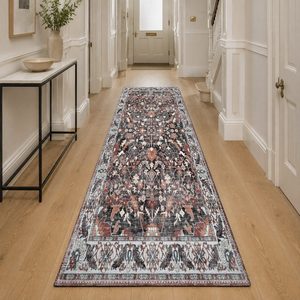 RUGS DEPOT LXDP-0257 Wholesale Multicolor Neutral Vintage Oriental Digital Printed Machine Washable Chenille Area Rug Non <b>Slip</b> - Product Image 5