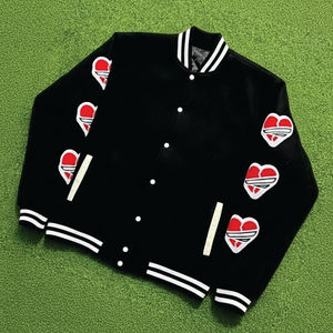 Vestes bomber brodées avec logo personnalisé Manches en cuir Veste de baseball rétro Varsity pour hommes - Product Image 4