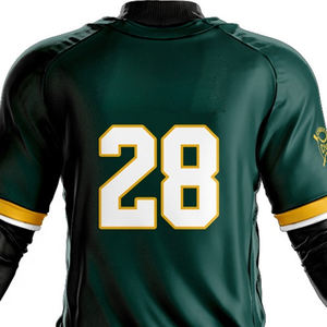 Uniforme de Béisbol al por Mayor de Primera Calidad, Sublimado, de Poliéster Verde, Cuello Redondo, Antibacteriano, Transpirable y de Secado Rápido - Product Image 4