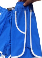Short de bain femme taille haute élastique séchage rapide teint en pièce 100 % polyester avec cordon de serrage style européen et américain couleur unie