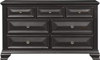Ensembles de meubles de chambre à coucher en bois Meridian, lit king-size, coiffeuse, miroir, bureau, noir vintage