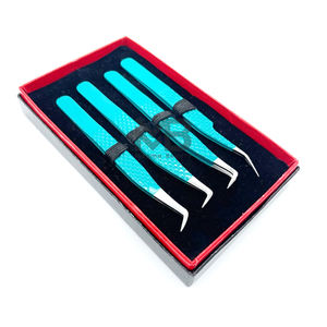 90 degrés 45 degrés Volume nouvelle couleur enduit diamant argent conseils pince à cils japonais en acier inoxydable avec marque personnalisée - Product Image 4