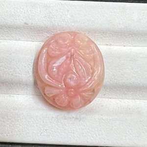 Art moghol fait à la main sculpté naturel rose opale pierre précieuse belle coupe ovale ZAHARA GEMS 18x16mm optique changement de couleur bijoux en vrac - Product Image 2