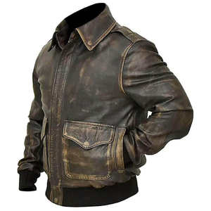 Vente en gros de toile marron vieilli épaisse chauffante et respirante à col montant, veste d'hiver pour hommes avec logo sur le devant - Product Image 1