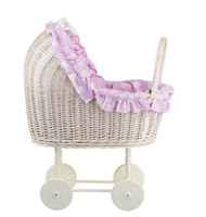 Poupée en osier naturel, landau en rotin, landau pour poupées, jouets d'enfants, poussette tissée à la main, vente en gros
