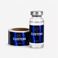 Autocollants pour flacons cosmétiques en PP amovibles sans résidus pour 3 ml, 5 ml, 10 ml, étiquettes autocollantes personnalisées imprimées sur rouleau, fournisseur