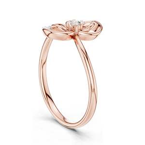 Anillo Floral con Diamante Cultivado en Laboratorio de 0.075 CT para Mujer, Claridad VVS-VS EF, Oro de 18KT, 14KT, 10KT y Plata 925, Oro Rosa, Amarillo, Blanco - Product Image 5