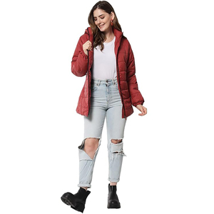 Doudoune longue pour femme coupe-vent respirant personnalisé en gros veste pour femme couleurs options personnalisées disponibles - Product Image 5