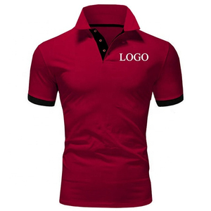 <b>Top</b> Quality <b>Men's</b> Casual T Shirt High Quality 100% Cotton Breathable Polo with Short Sleeves Solid Pattern Custom Logo Printed - Product Image 5