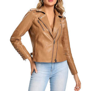 Bajo MOQ personalizado OEM diseño mujer chaqueta de cuero largo transpirable algodón relleno para la venta precio razonable secado rápido - Product Image 1