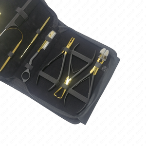 สีทองและสีดําบรรจุภัณฑ์ที่กําหนดเองและโลโก้ชุดเครื่องมือต่อผมราคาขายส่งชุดต่อผมสแตนเลส - Product Image 6