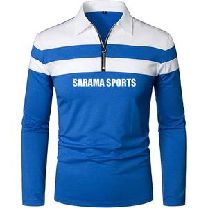 Polo de manga larga con impresión por sublimación de pieza completa de alta calidad para hombre, logotipo personalizado - Product Image 1