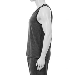 <b>Mens</b> Tank <b>Top</b> Set Spandex Cotton Fleece Material Stretch Fit Soft Warm Fabric Workout Wear Training Gym Wear Comfortable Set - Product Image 2