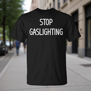 T-shirt Stop Gaslighting per adulti, unisex, girocollo, manica corta, abbigliamento promozionale - Product Image 3