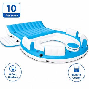 Isola Galleggiante Gonfiabile per 10 Persone con Frigorifero Integrato, per Laghi e Fiumi - Product Image 1