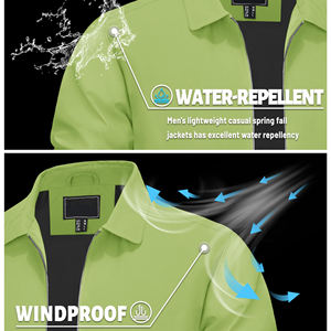 Chaqueta Cortavientos Personalizada al por Mayor para Hombre, Impermeable, con Cuello Alto Flexible y Cremallera, Corte Regular Relajado, Chaqueta Clásica - Product Image 6