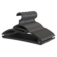 Cintres en plastique recyclé, 50 pièces, noirs, légers, antidérapants, gain de place, pour vêtements, t-shirts, chemisiers, chemises
